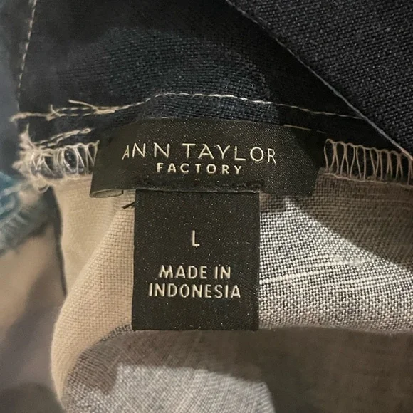 Ann Taylor Linen Blend LG Tank Top Plaid Boxy Coastal Lightweight Careerwear - Picture 10 of 16